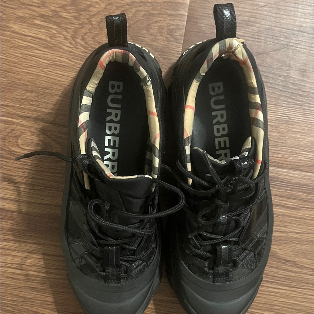 Burberry Black Sneakers with Iconic Pattern